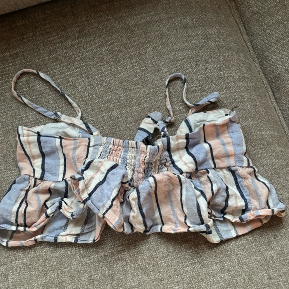 Stripes flowy tie top - Picture 2 of 3